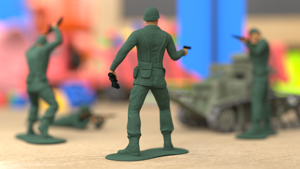 3D Toy Soldier with Pistol and Binoculars model