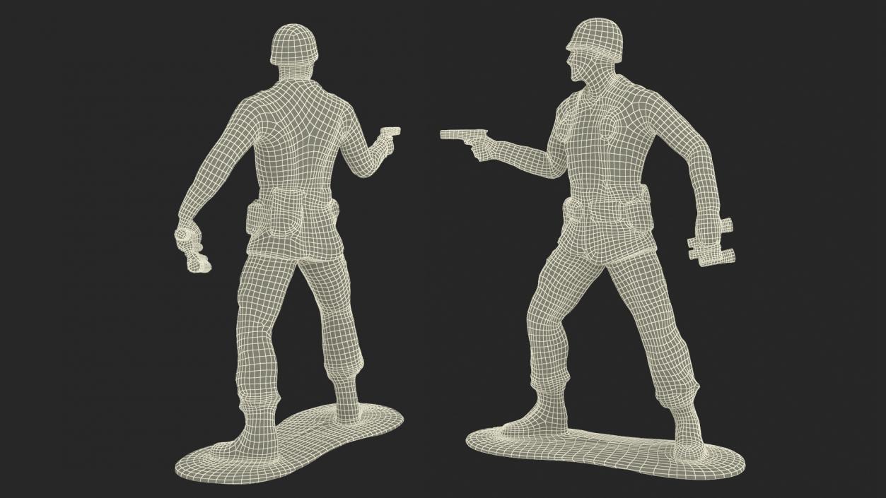 3D Toy Soldier with Pistol and Binoculars model