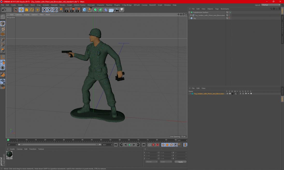 3D Toy Soldier with Pistol and Binoculars model