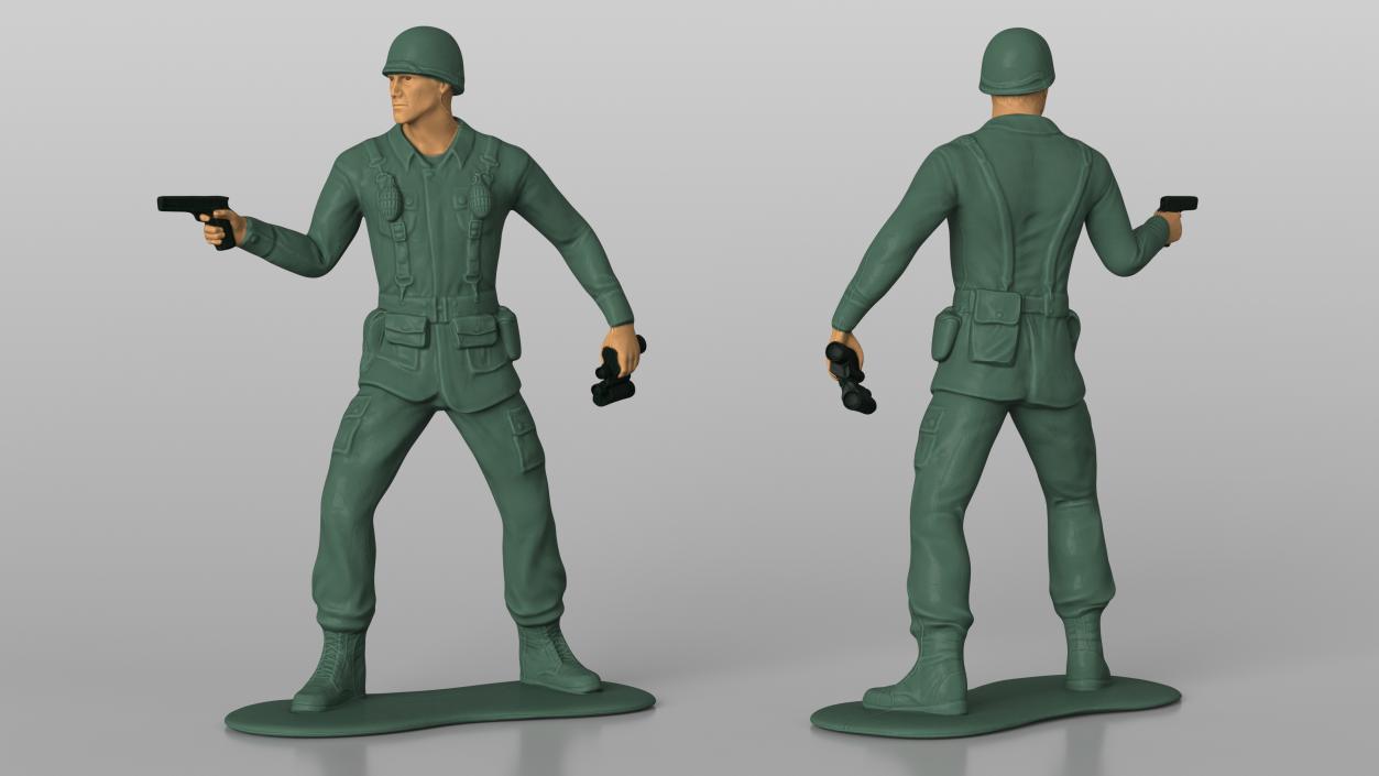 3D Toy Soldier with Pistol and Binoculars model