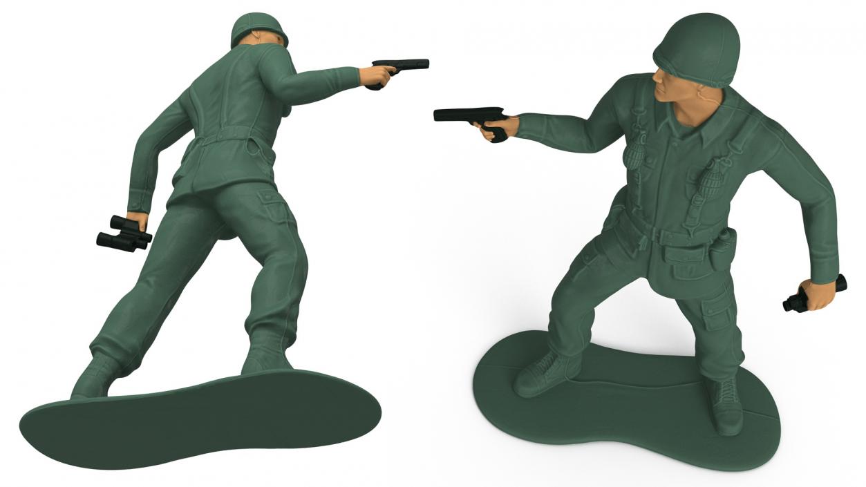 3D Toy Soldier with Pistol and Binoculars model