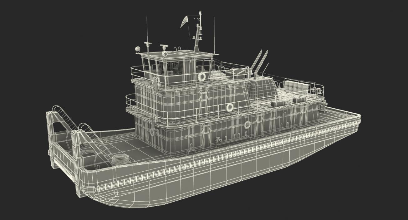 Push Boat Ship 3D model