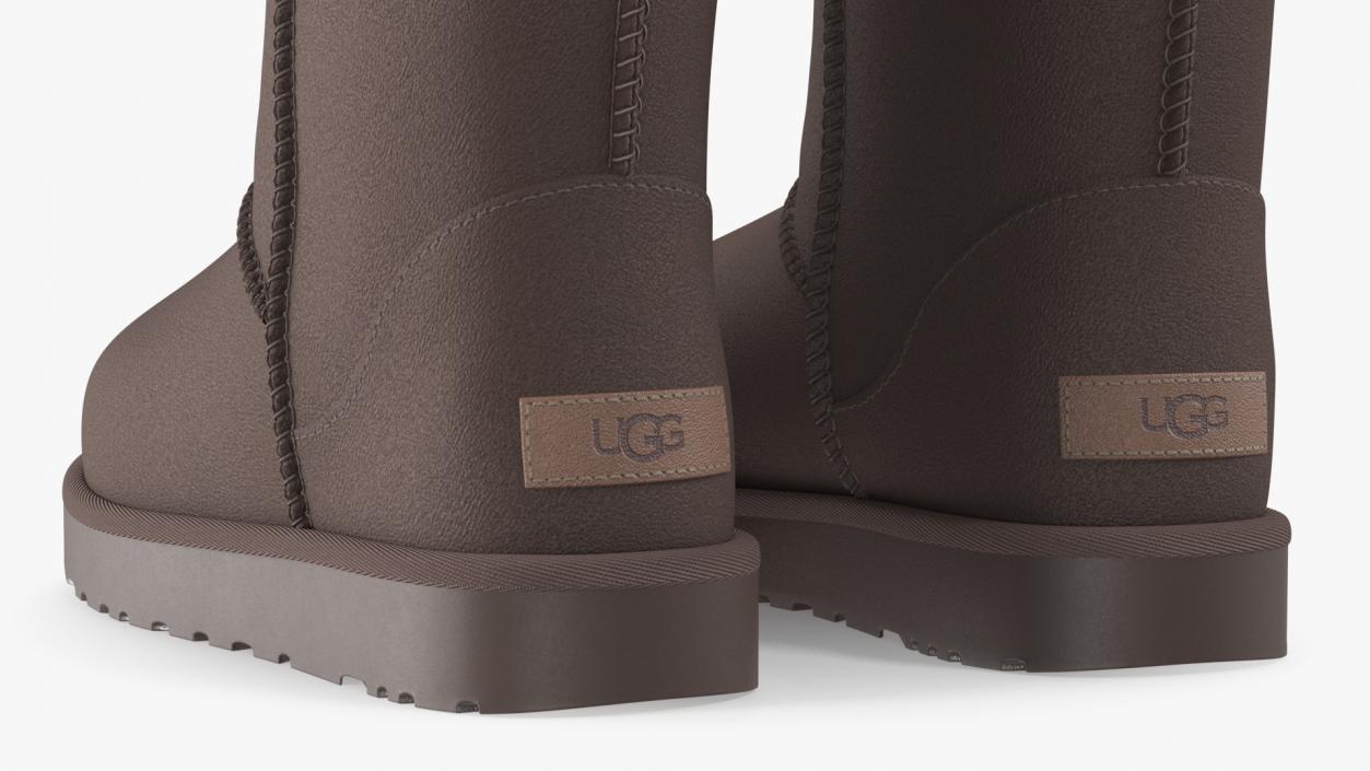 3D Australian UGG Classic Boots Fur Brown model