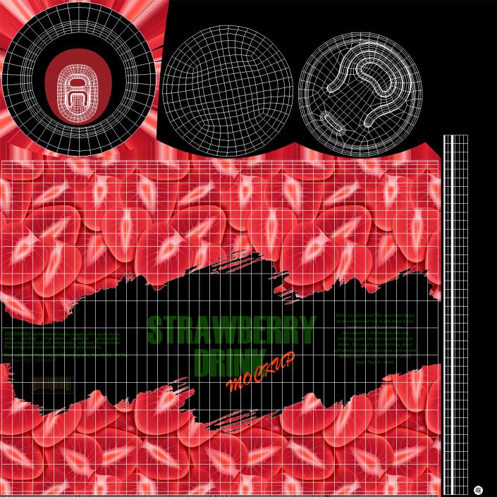 3D Strawberry Drink Can Mockup 475ml model