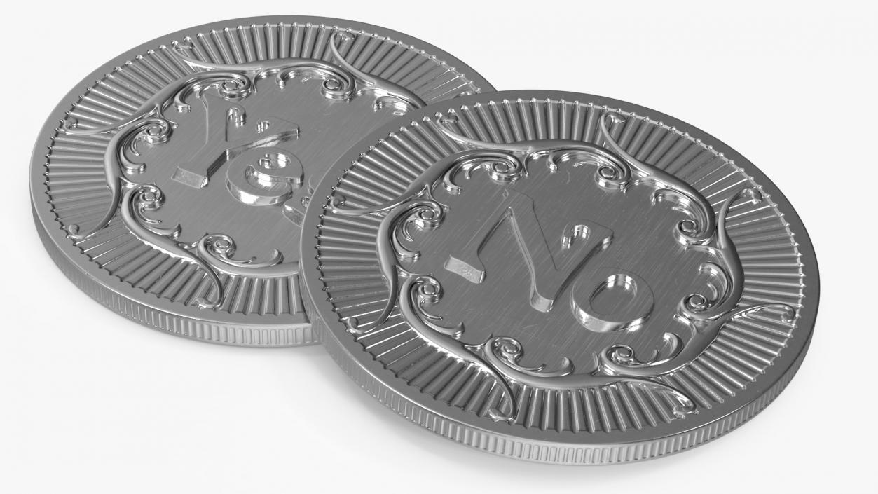 3D Yes or No Decision Maker Coin Silver