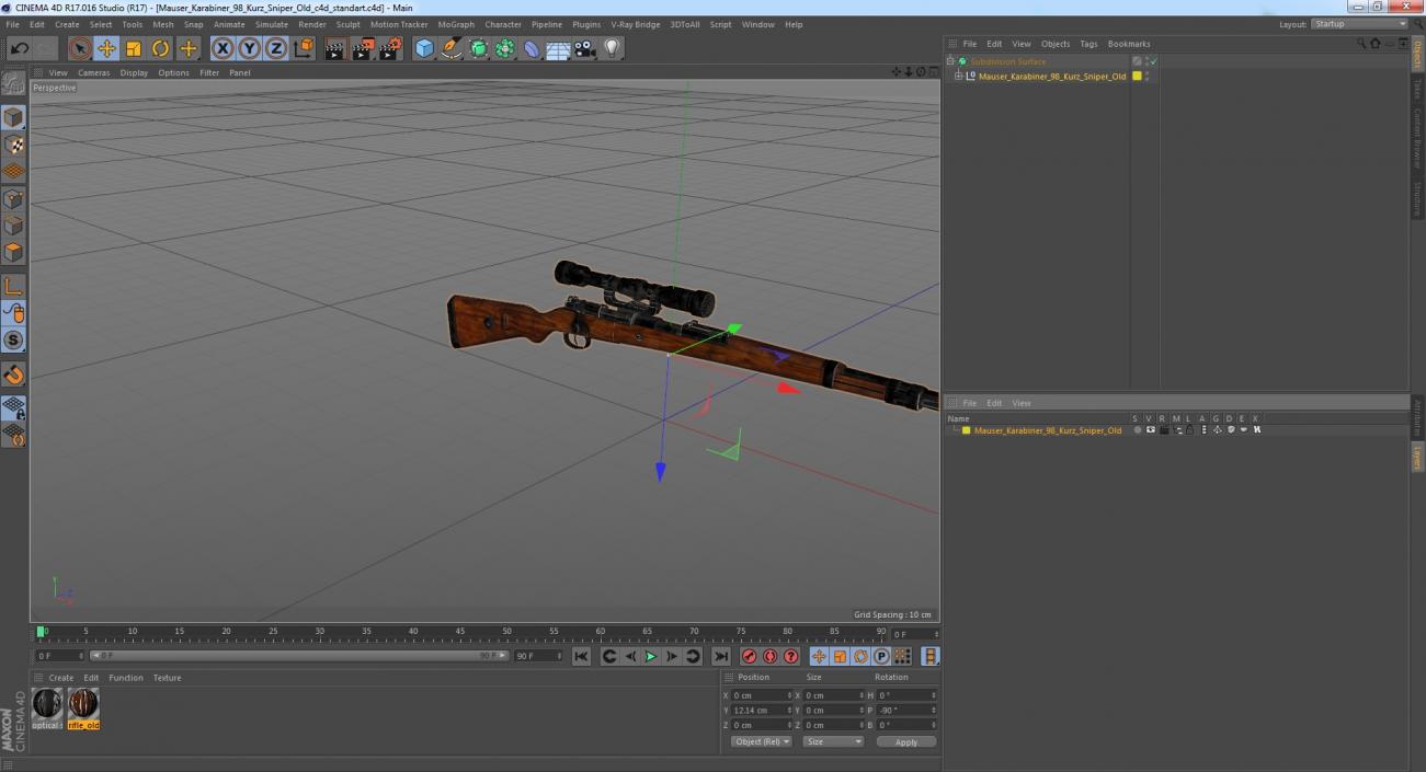 3D model Mauser Karabiner 98 Kurz Sniper Old