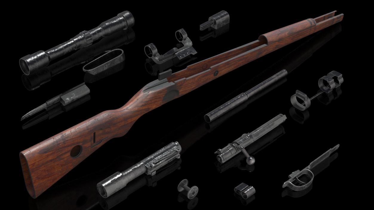 3D model Mauser Karabiner 98 Kurz Sniper Old