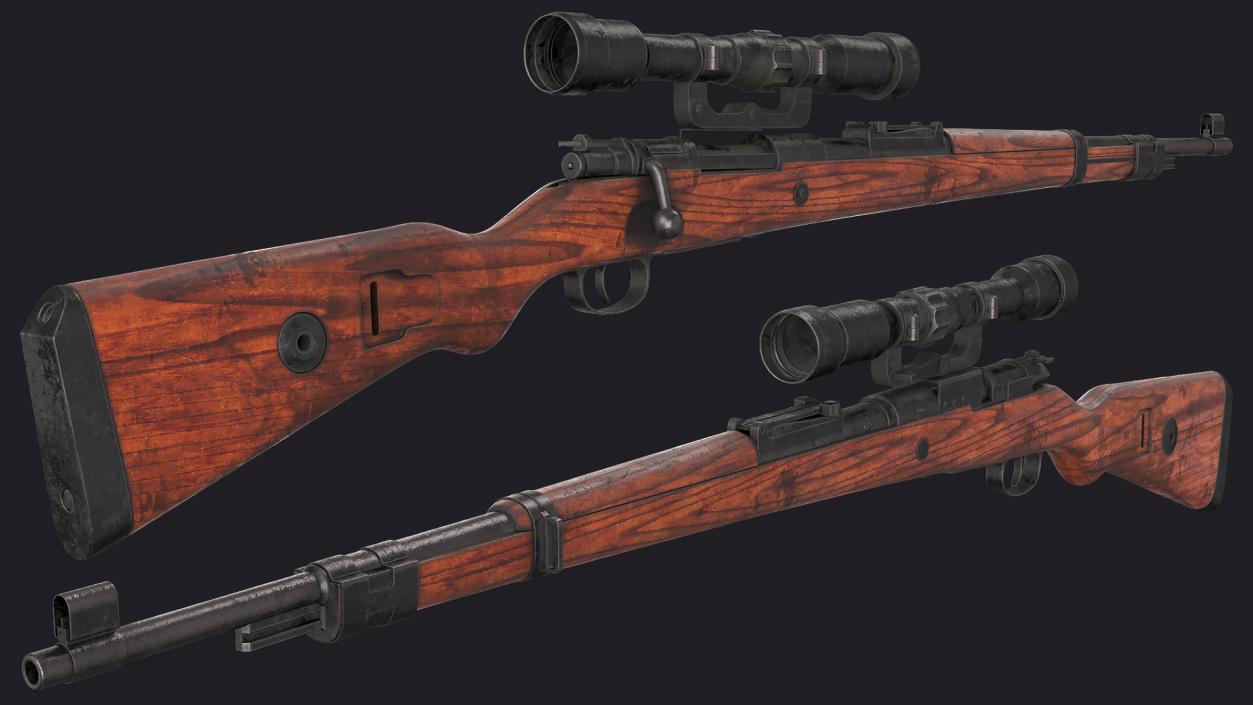 3D model Mauser Karabiner 98 Kurz Sniper Old