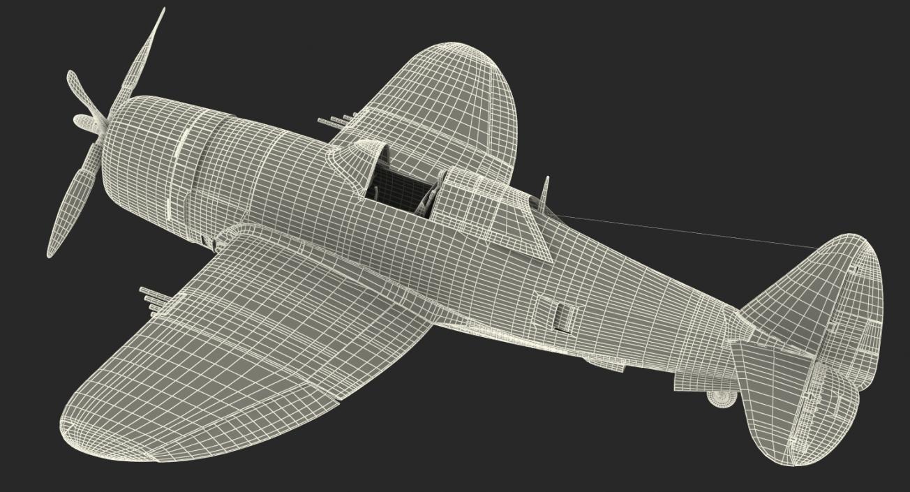 3D model Fighter Aircraft Republic P-47 Thunderbolt US WWII