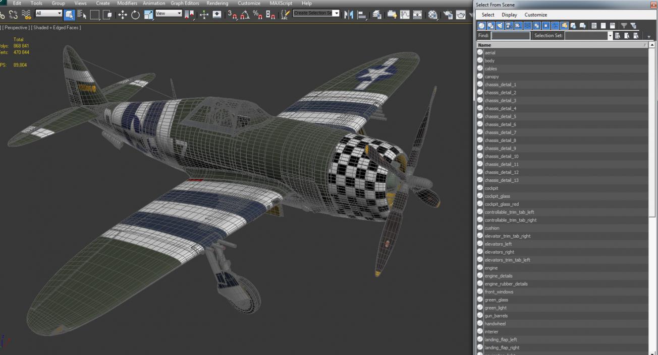 3D model Fighter Aircraft Republic P-47 Thunderbolt US WWII