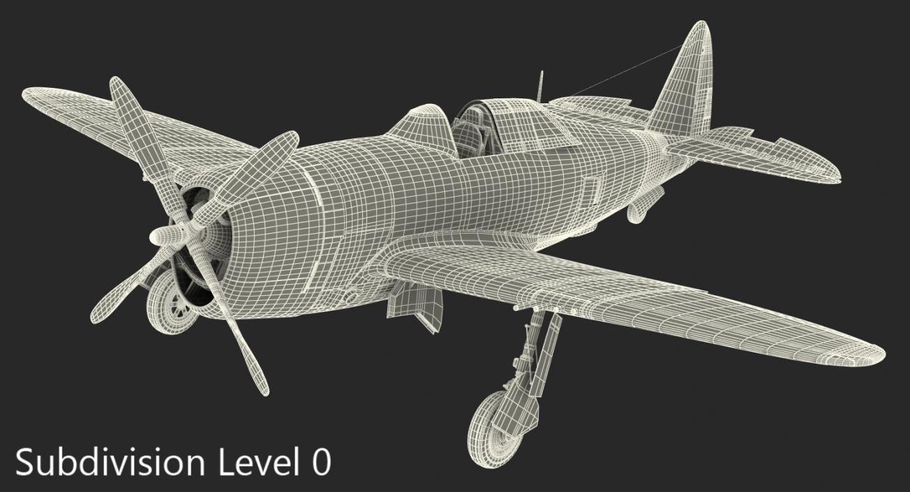 3D model Fighter Aircraft Republic P-47 Thunderbolt US WWII