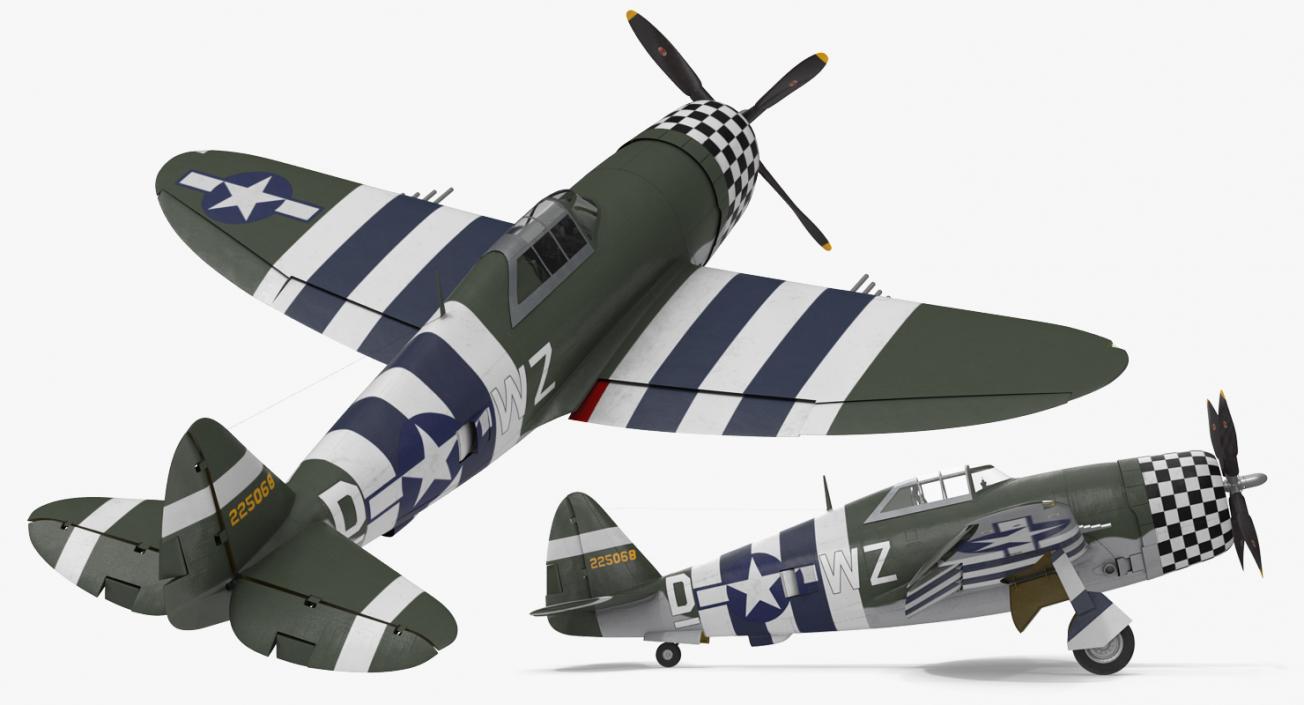 3D model Fighter Aircraft Republic P-47 Thunderbolt US WWII