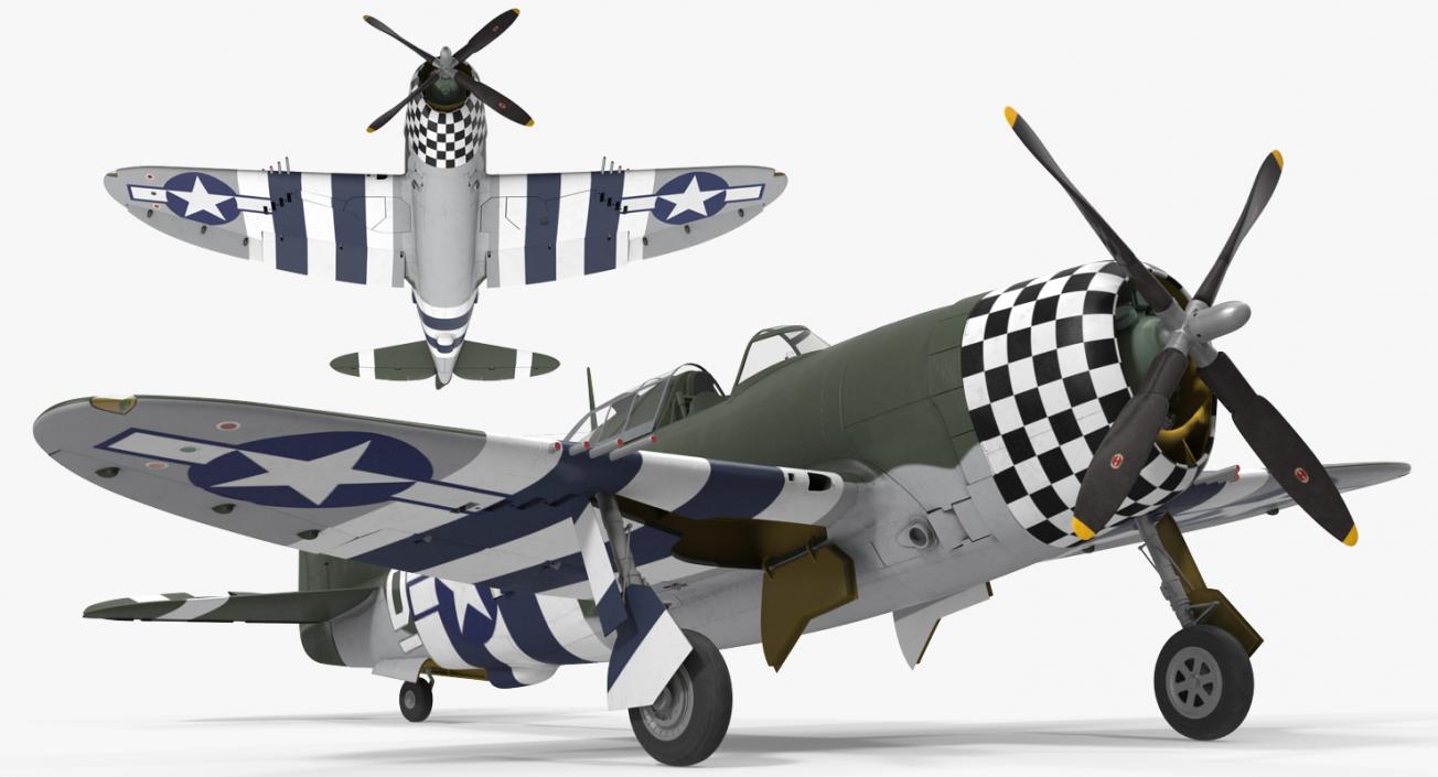 3D model Fighter Aircraft Republic P-47 Thunderbolt US WWII