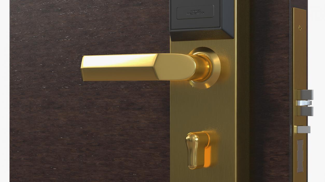 3D Smart RFID Hotel Door Lock Gold