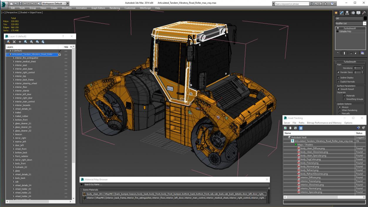 3D model Articulated Tandem Vibratory Road Roller