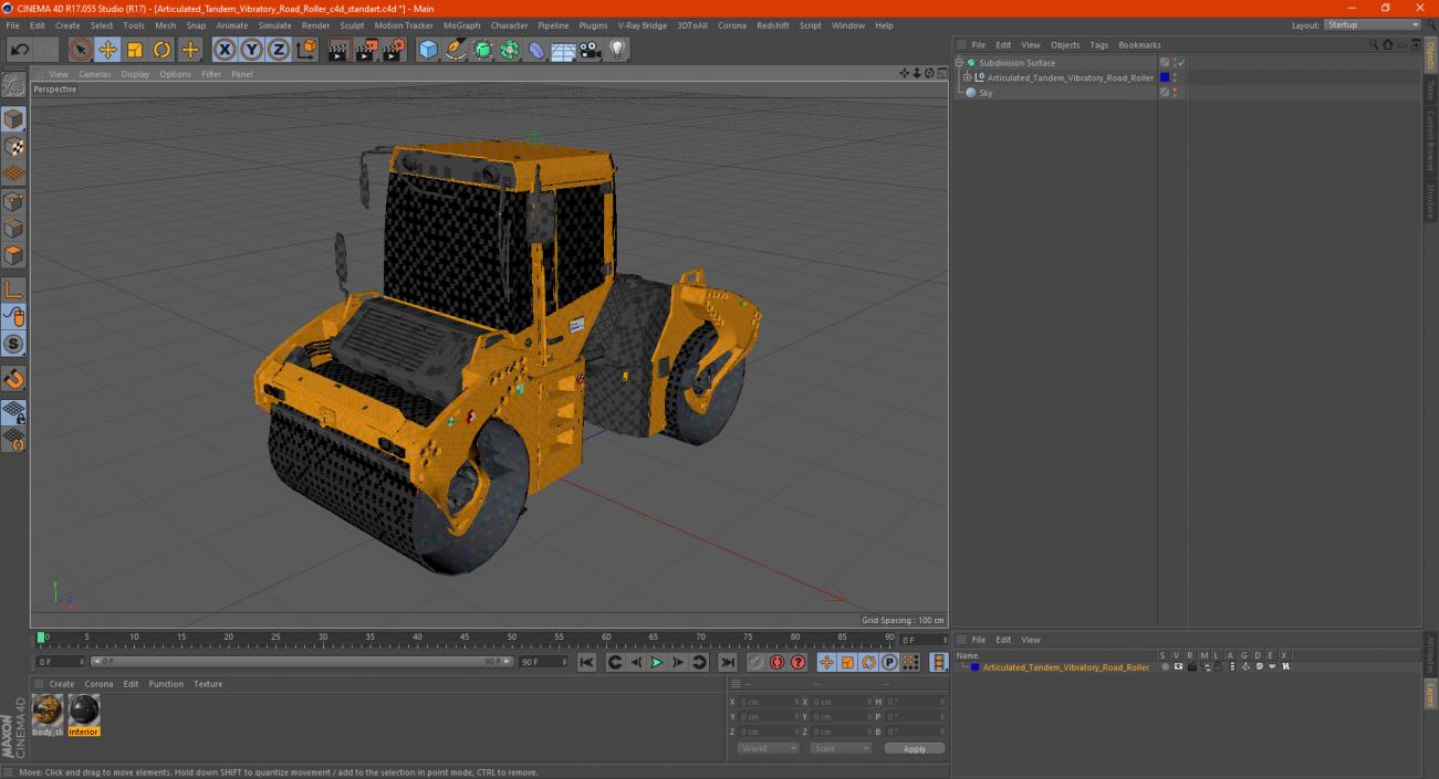 3D model Articulated Tandem Vibratory Road Roller