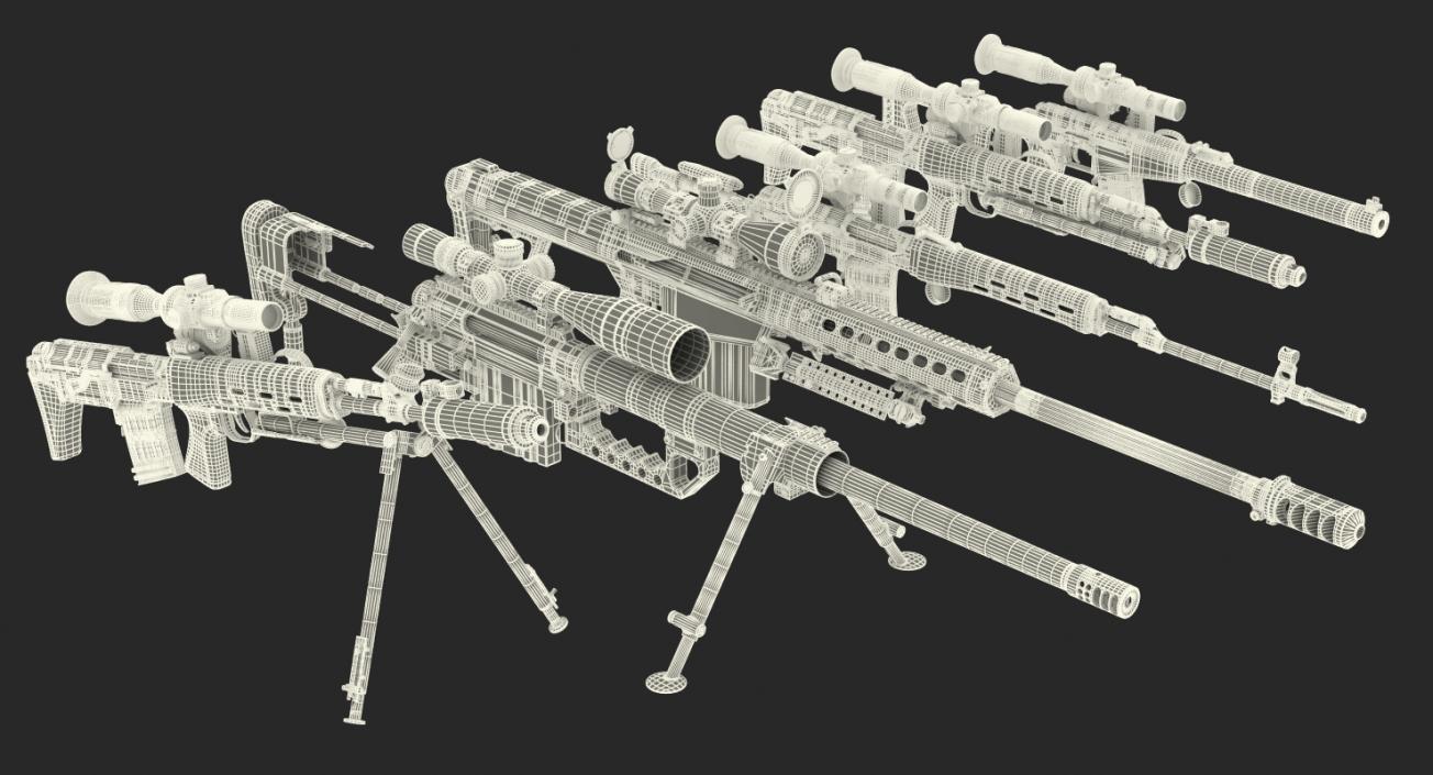 3D Sniper Rifles Collection 2