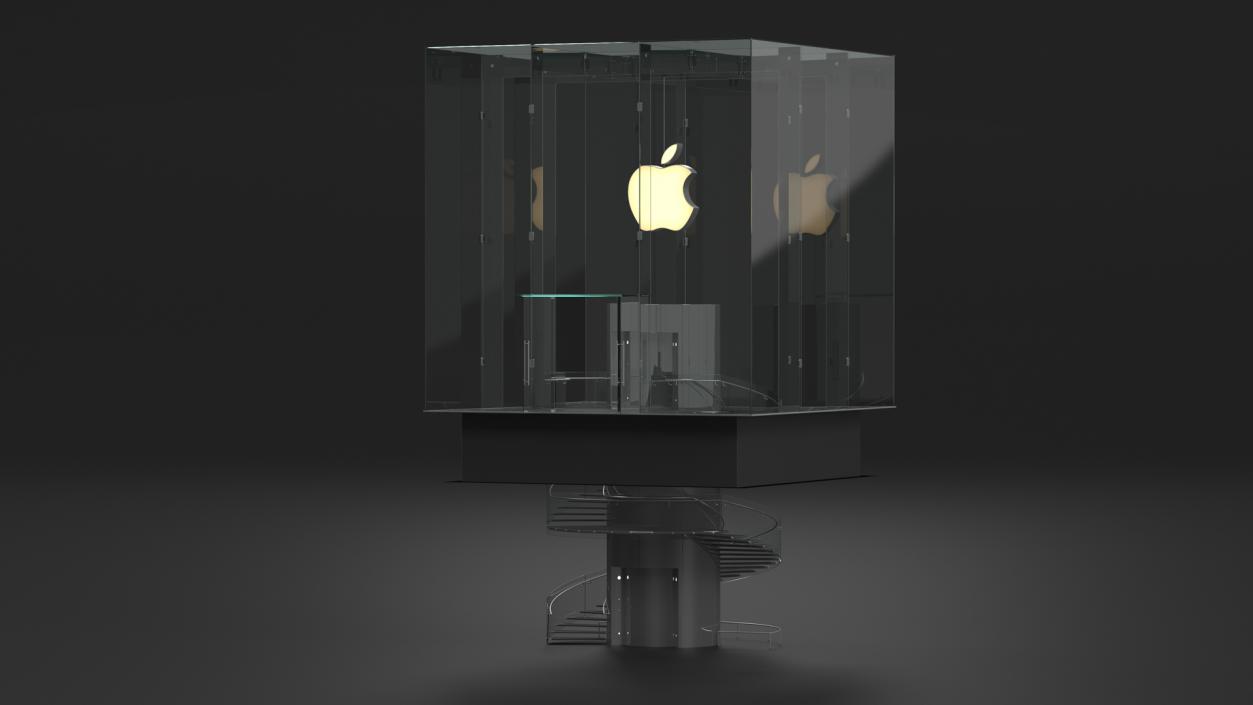 3D model Cube Glass Entrance to the Apple Store 2