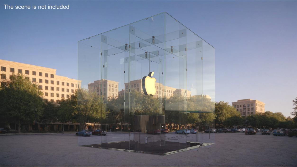 3D model Cube Glass Entrance to the Apple Store 2