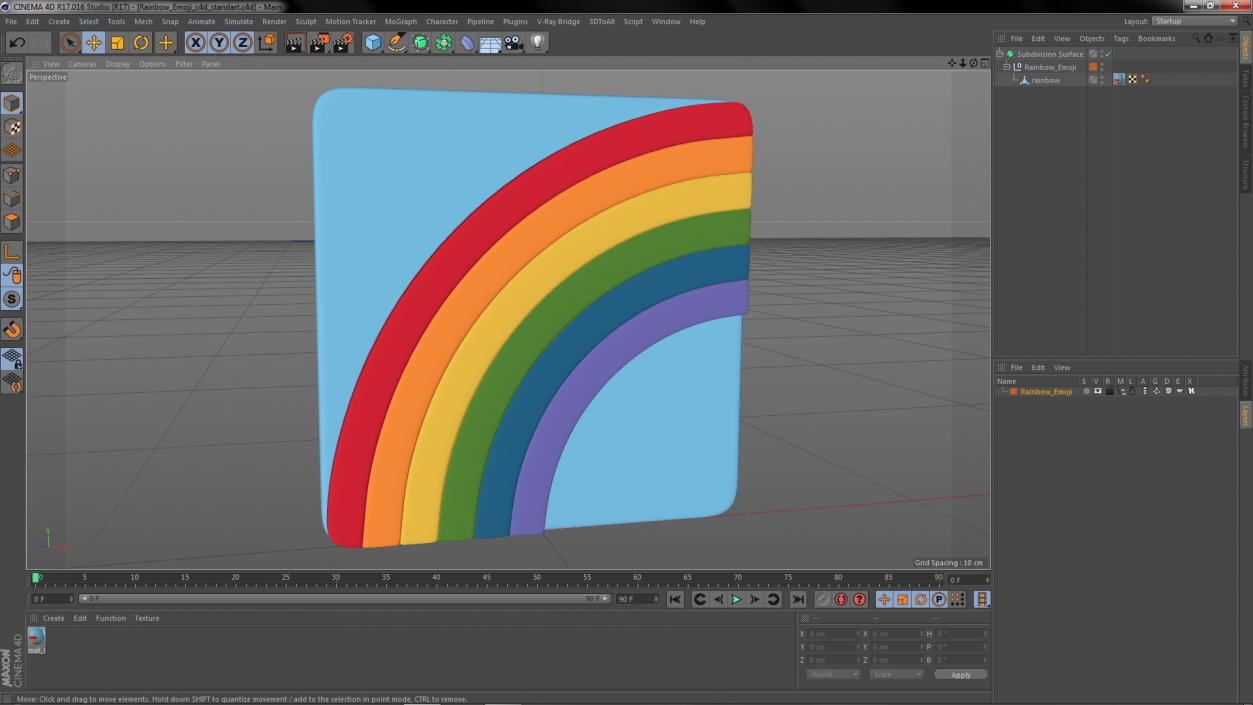 3D Rainbow Emoji model