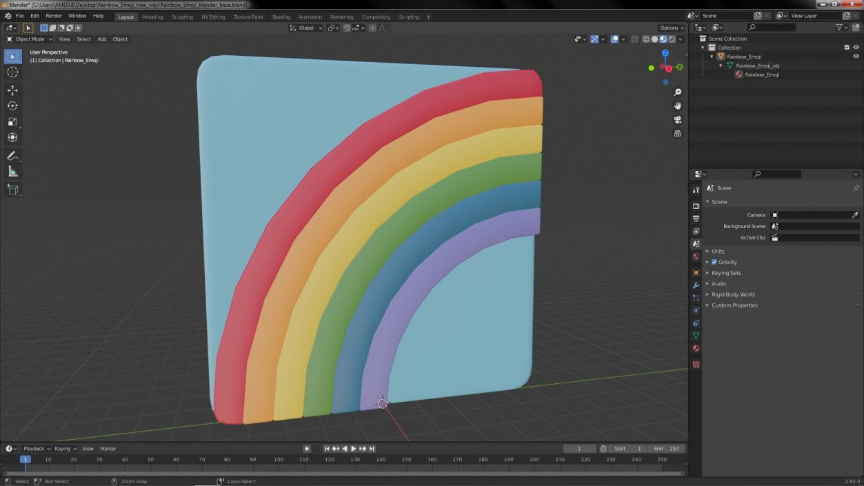 3D Rainbow Emoji model