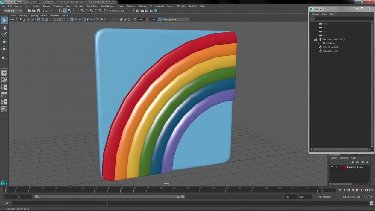 3D Rainbow Emoji model