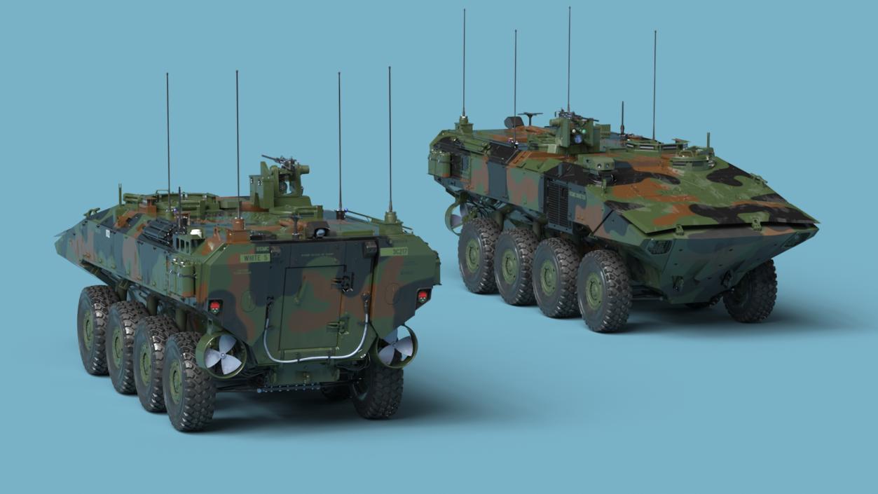 3D US Amphibious Assault Vehicle Wet model