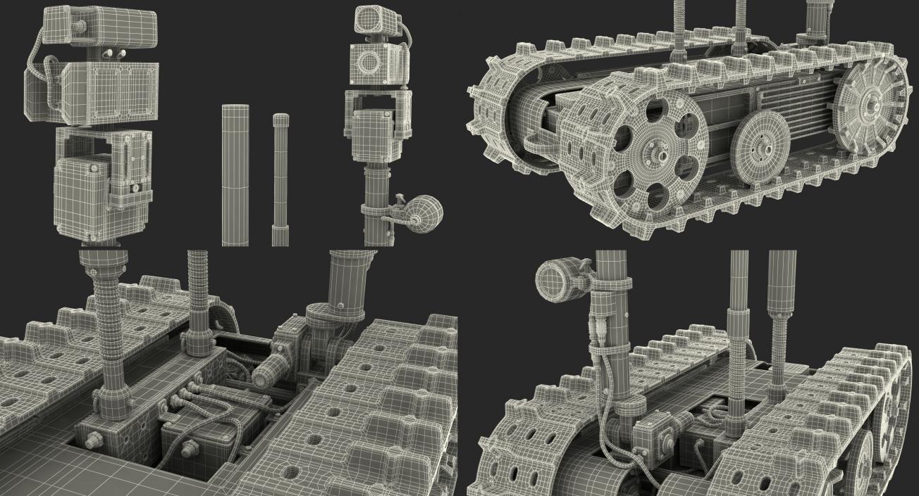 3D Multi Functional Tracked Military Robot Rigged