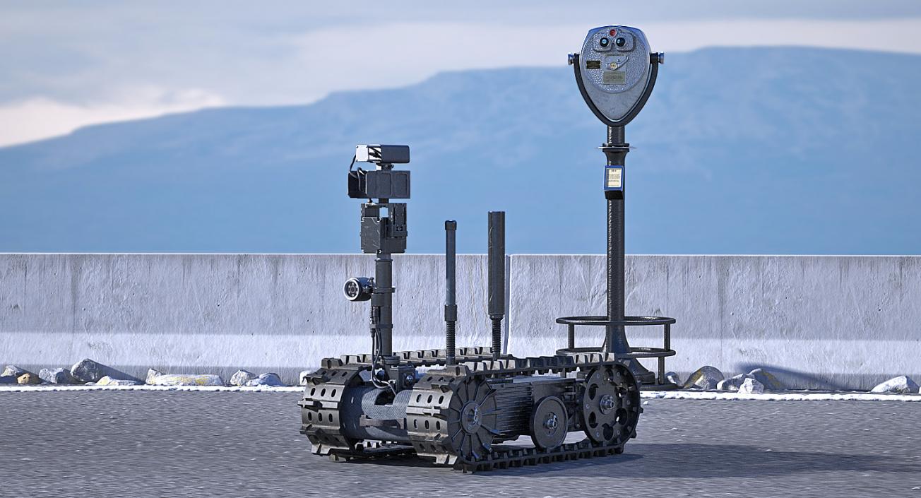 3D Multi Functional Tracked Military Robot Rigged