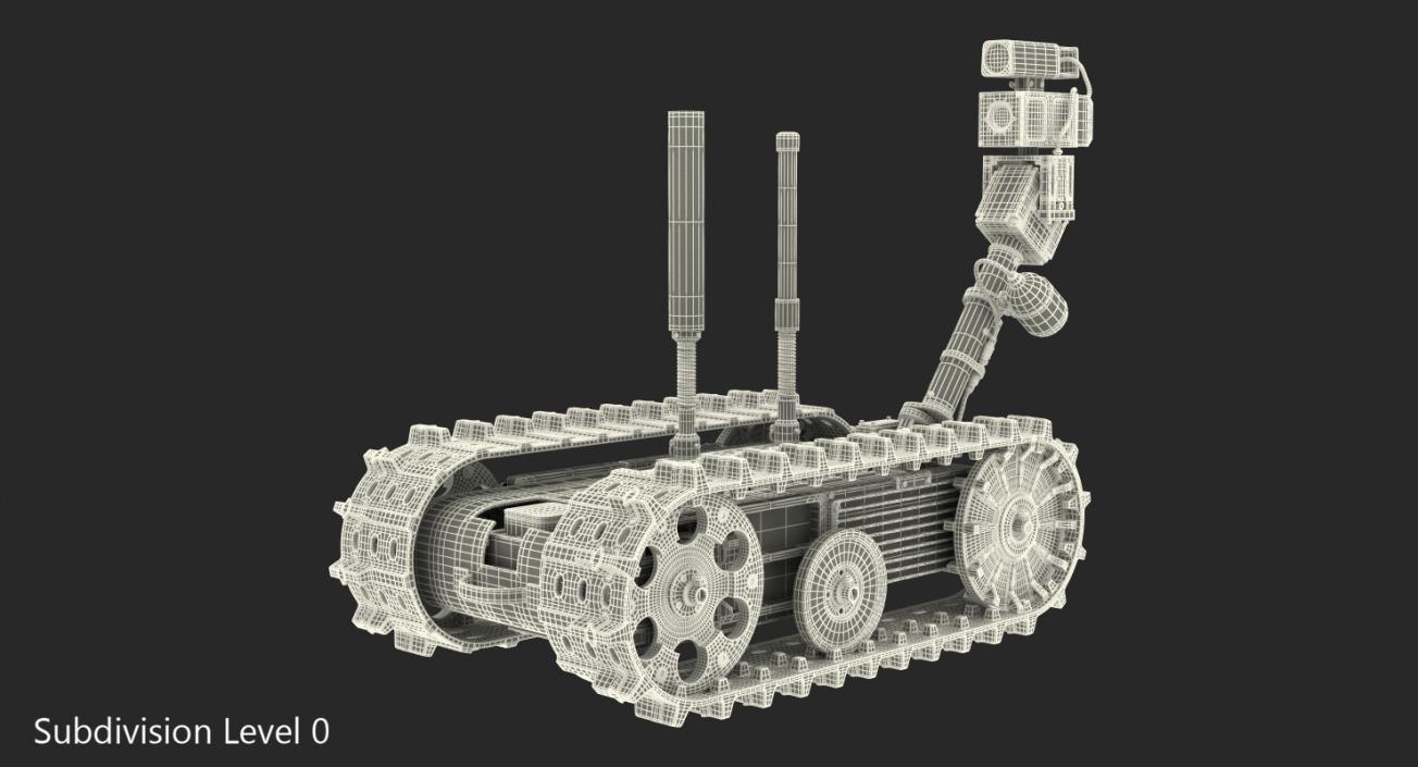 3D Multi Functional Tracked Military Robot Rigged