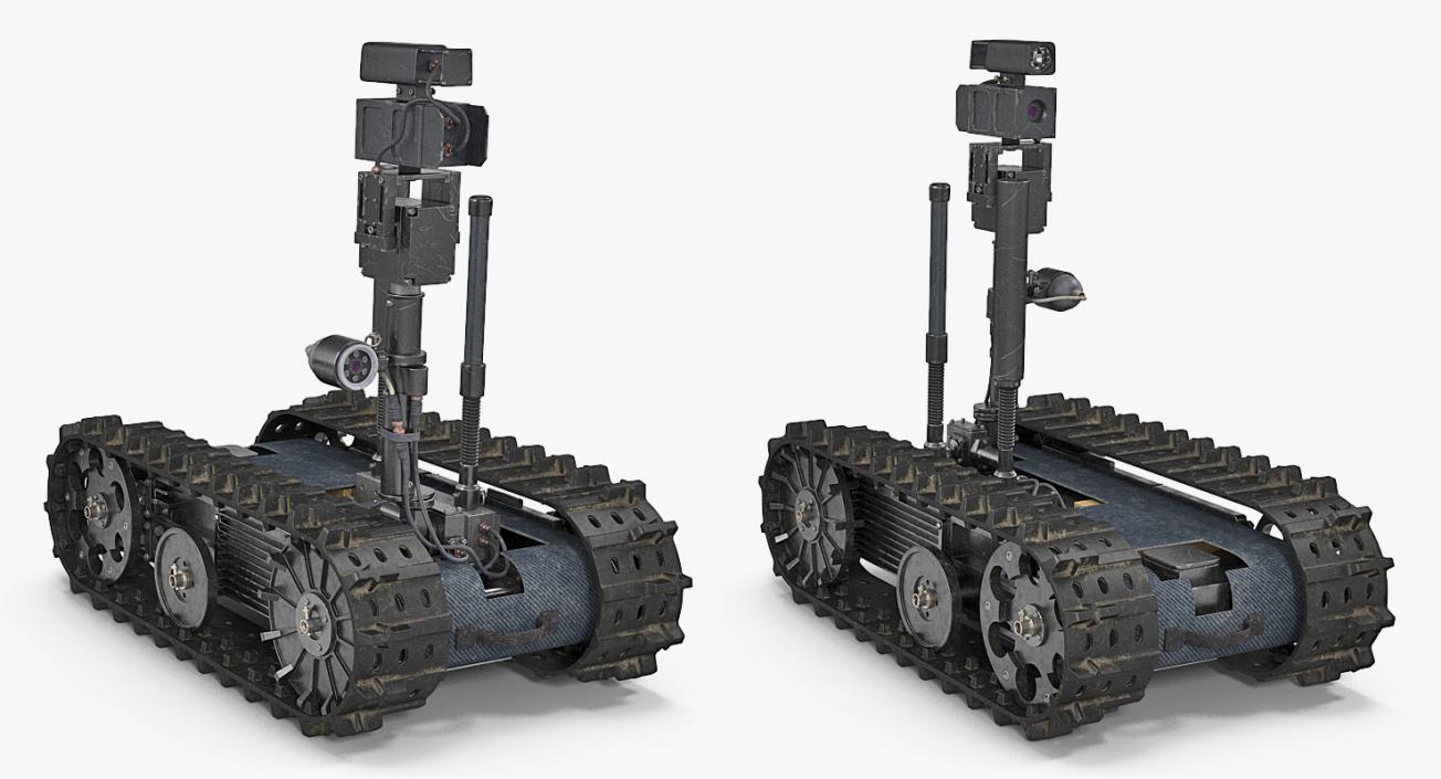 3D Multi Functional Tracked Military Robot Rigged