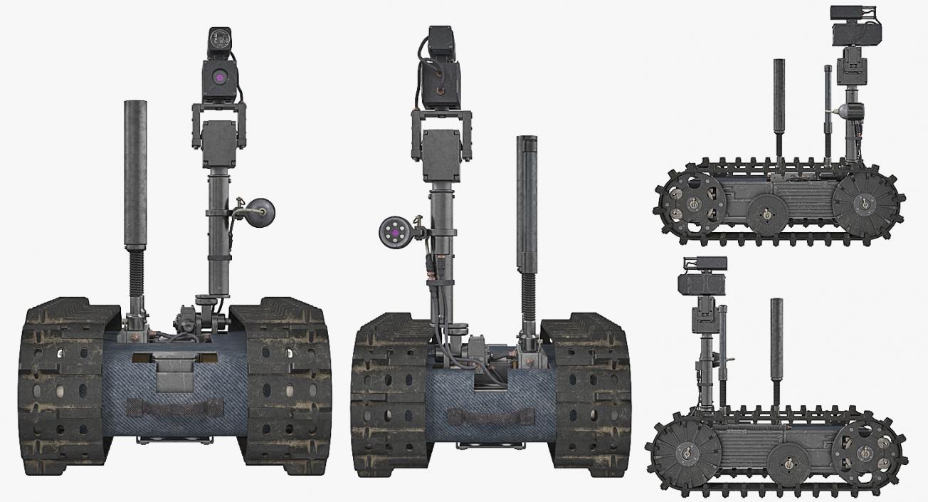 3D Multi Functional Tracked Military Robot Rigged