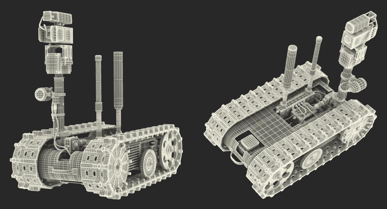 3D Multi Functional Tracked Military Robot Rigged