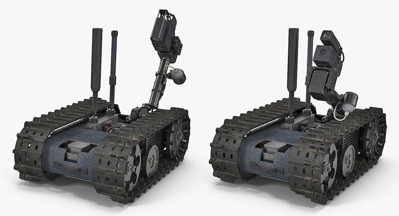 3D Multi Functional Tracked Military Robot Rigged