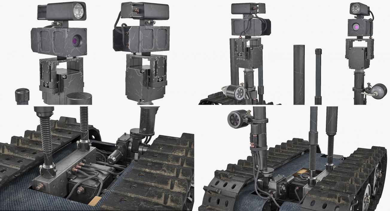 3D Multi Functional Tracked Military Robot Rigged