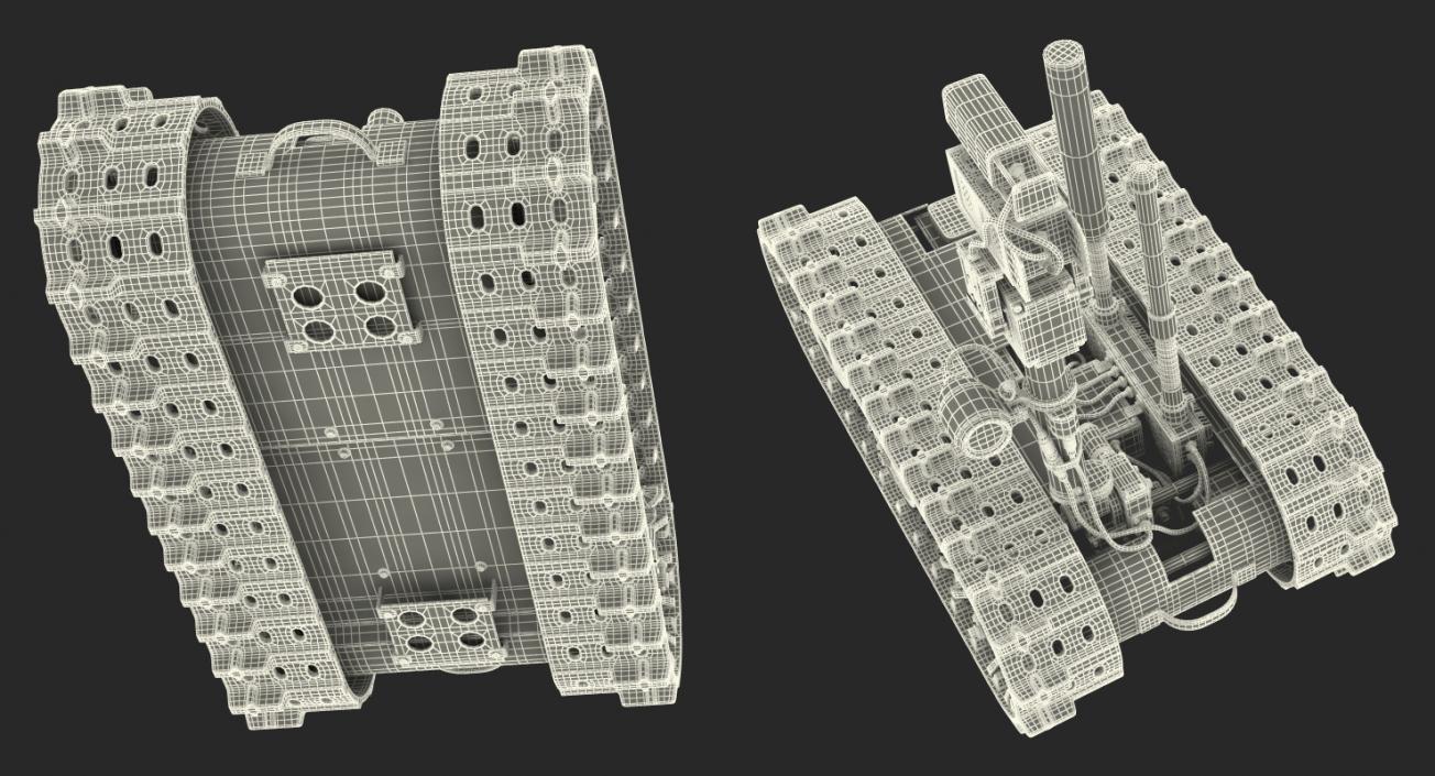 3D Multi Functional Tracked Military Robot Rigged