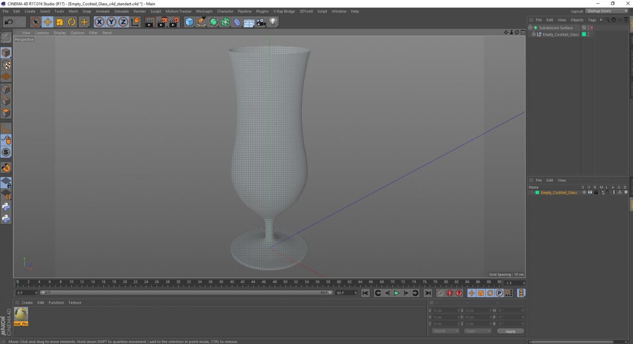 3D model Empty Cocktail Glass