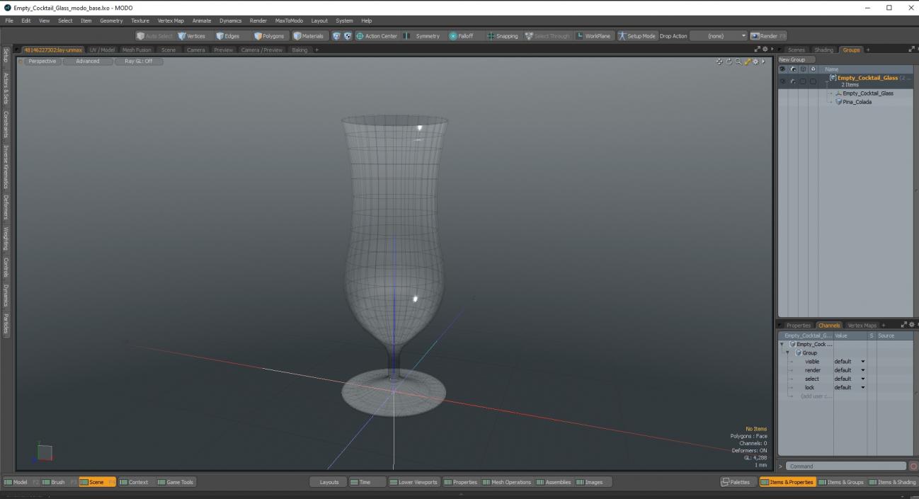 3D model Empty Cocktail Glass