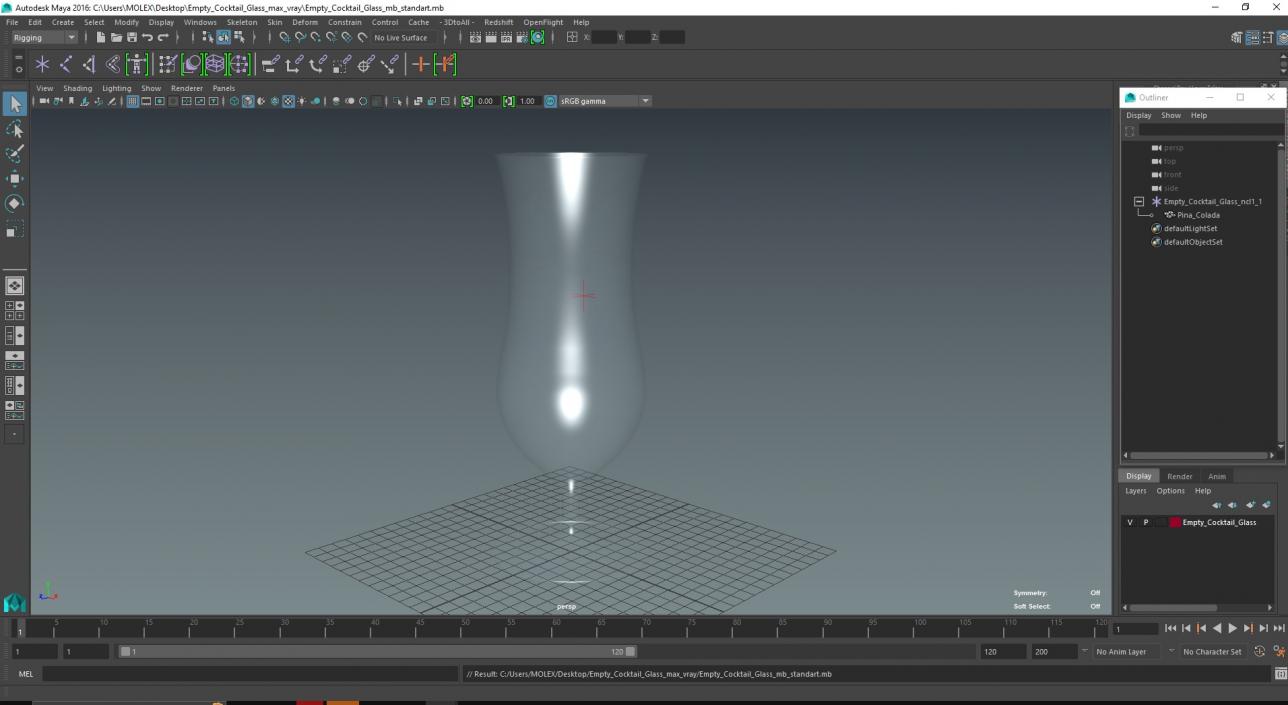 3D model Empty Cocktail Glass