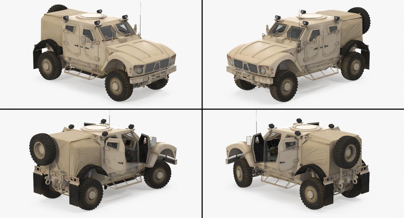 Oshkosh M-ATV Protected Military Vehicle Rigged 3D