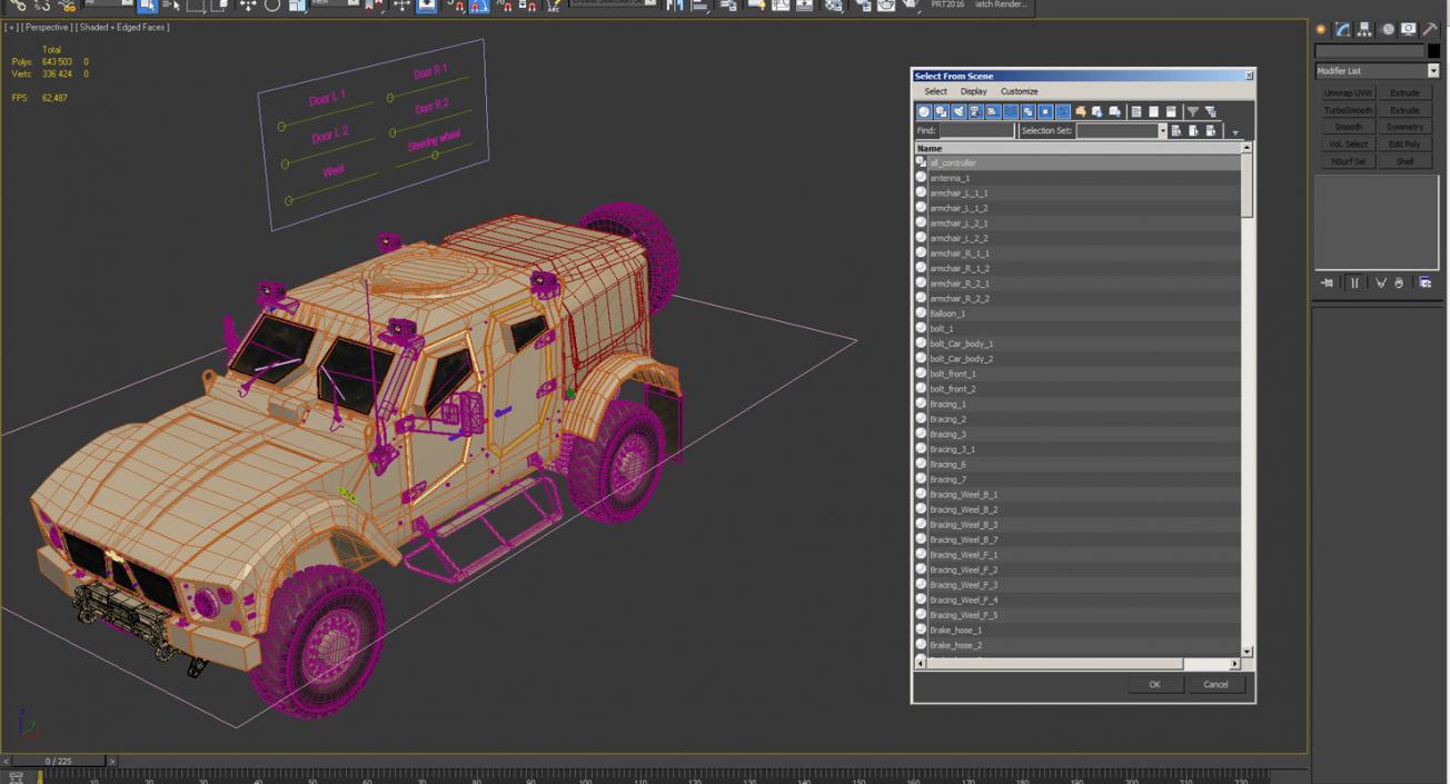 Oshkosh M-ATV Protected Military Vehicle Rigged 3D