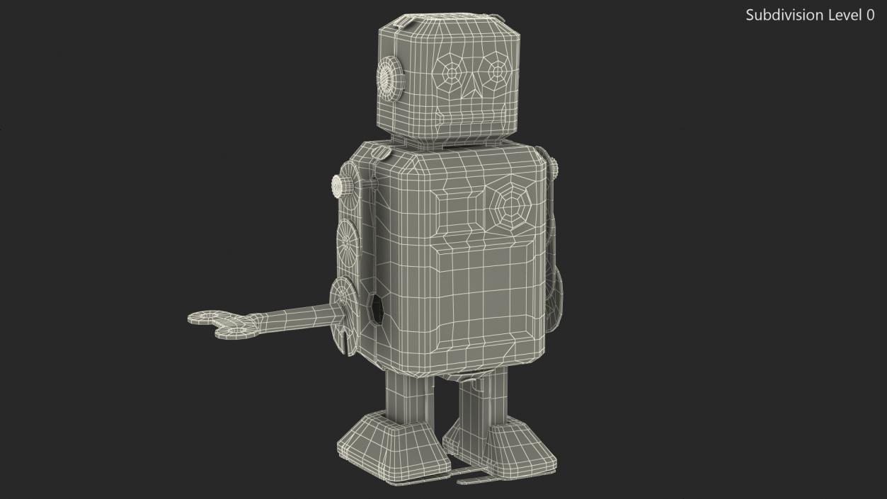 3D Tin Toy Retro Robot Rigged