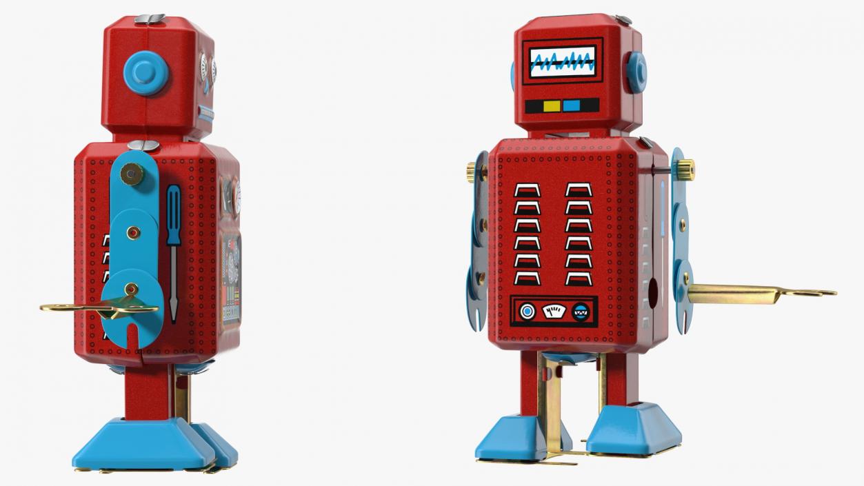 3D Tin Toy Retro Robot Rigged