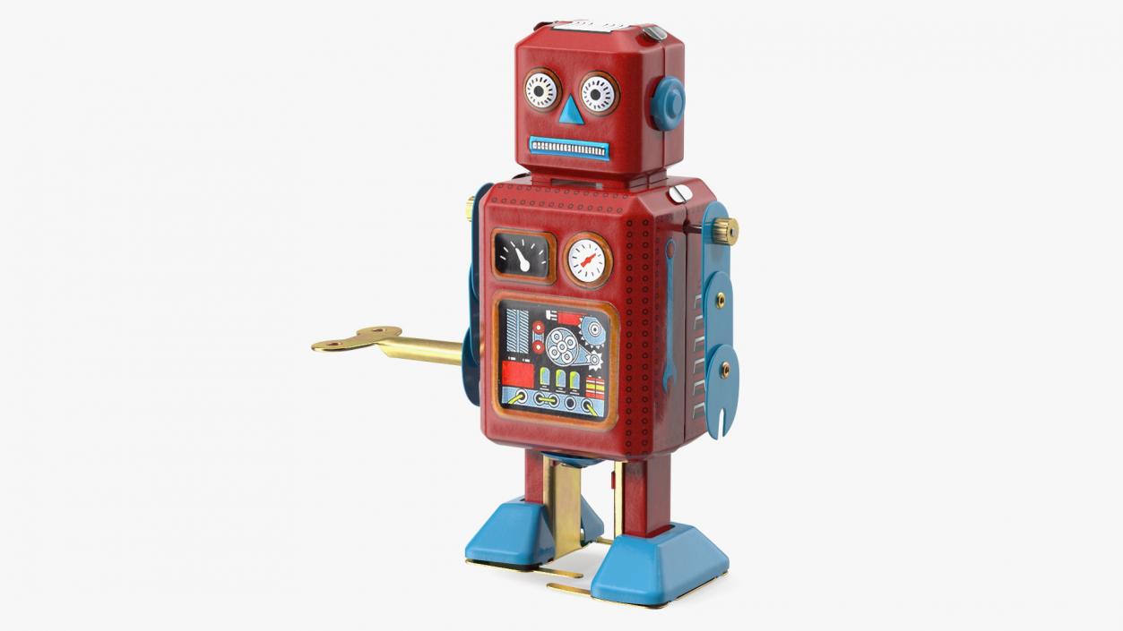 3D Tin Toy Retro Robot Rigged