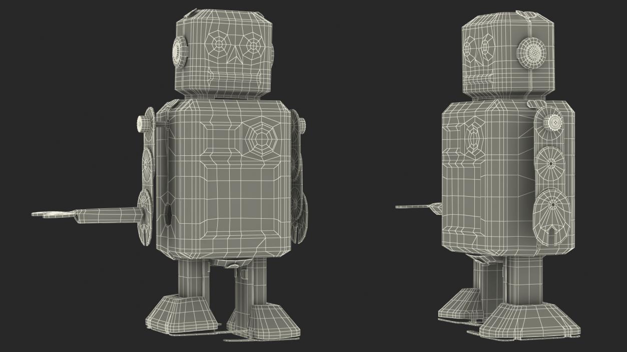 3D Tin Toy Retro Robot Rigged