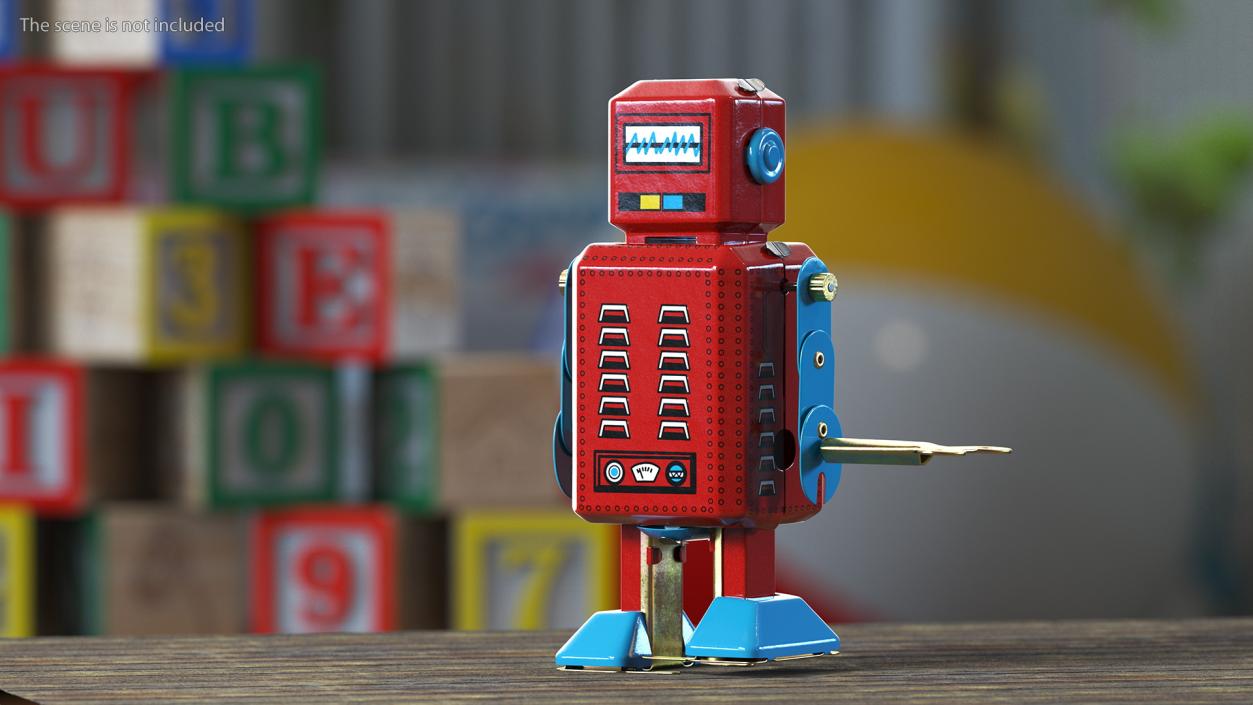 3D Tin Toy Retro Robot Rigged