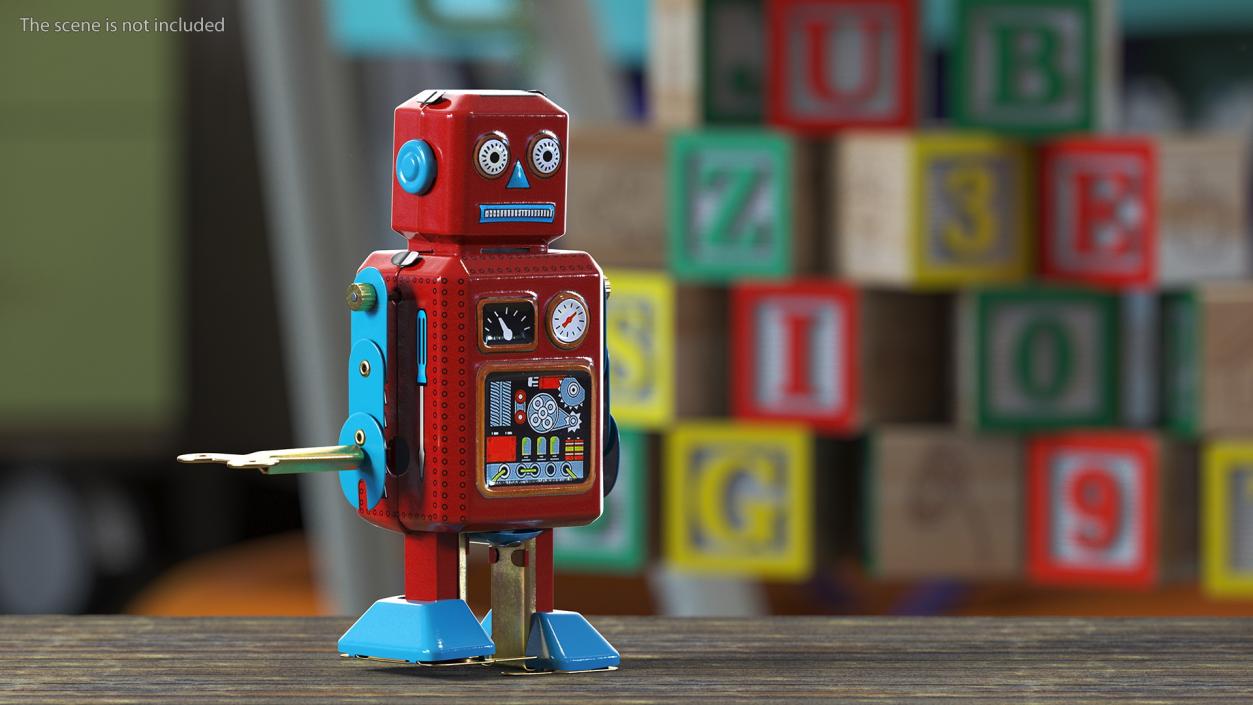 3D Tin Toy Retro Robot Rigged