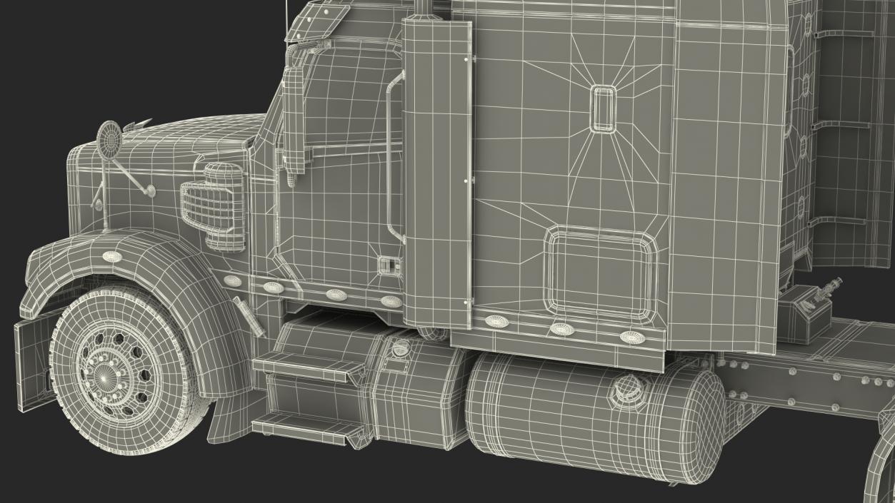 3D Freightliner 122SD with Hauler Trailer model