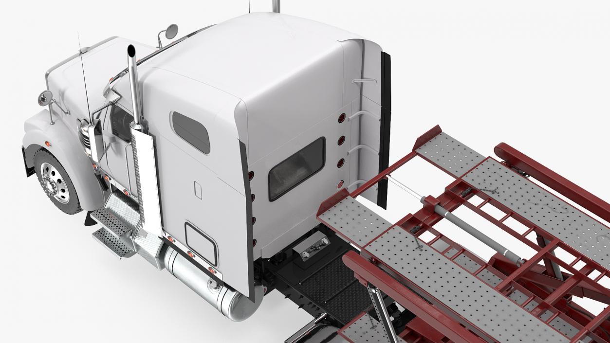 3D Freightliner 122SD with Hauler Trailer model