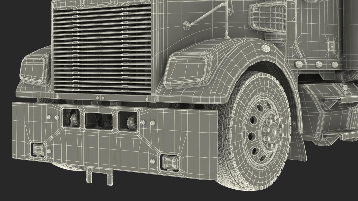 3D Freightliner 122SD with Hauler Trailer model